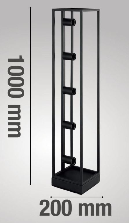 LAMPA STOJĄCA PODŁOGOWA ELBRUS E27 60W CZARNA DESIGNER